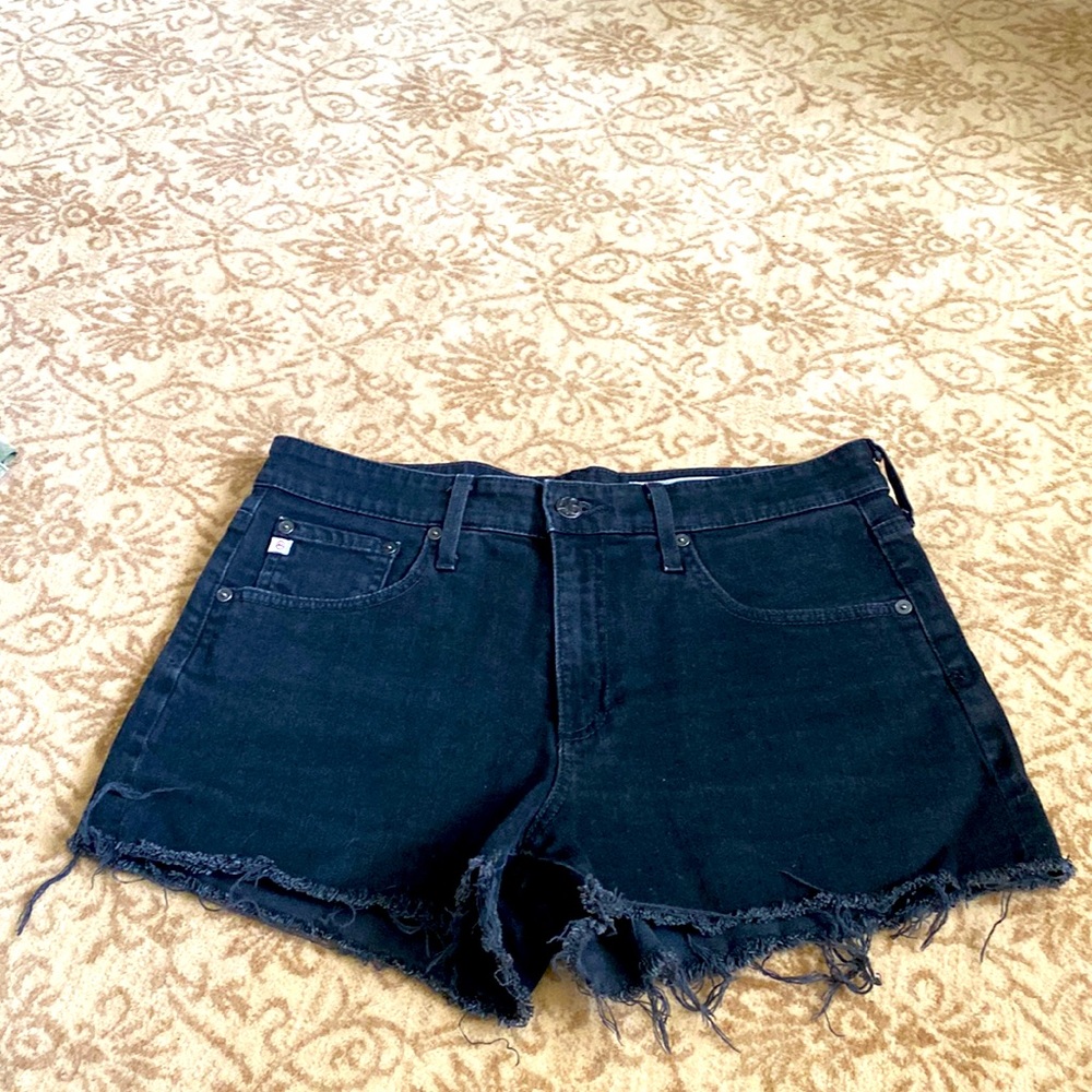 AG Washed Black Denim Shorts